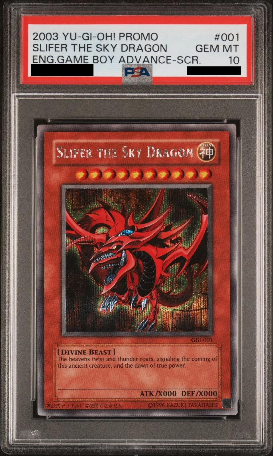 【PSA10】 Slifer the Sky Dragon Secret (GBI-001)