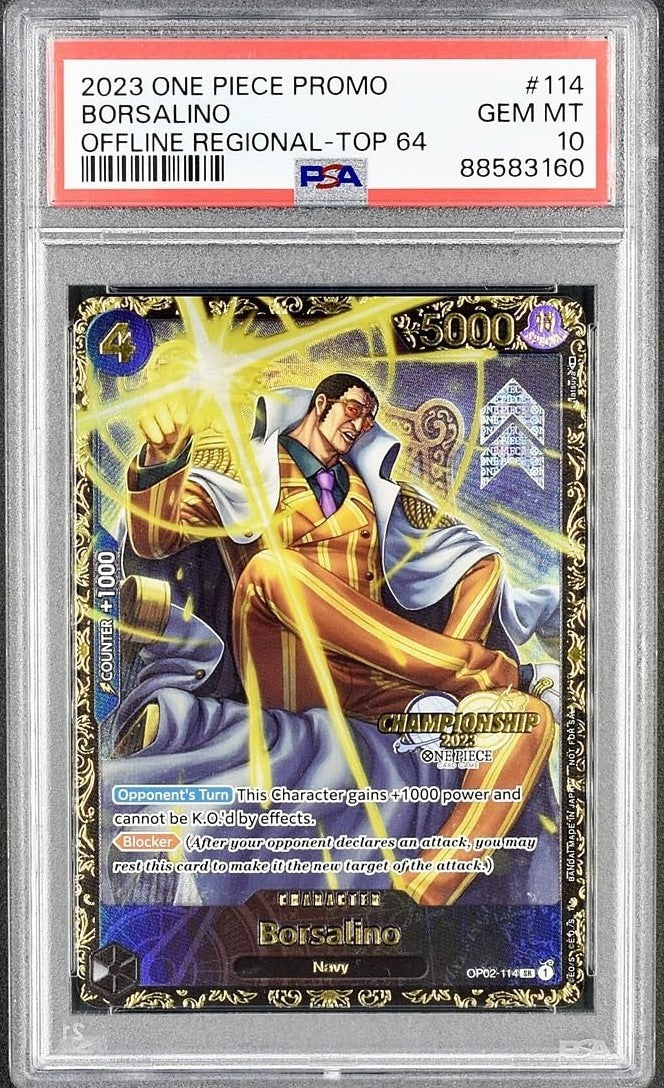 【PSA10】 Borsalino SR (OP02-114) Offline Regional Top 64 English