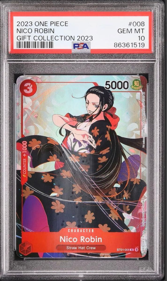 【PSA10】 Nico Robin (ST01-008) Bandai One Piece Gift Collection English