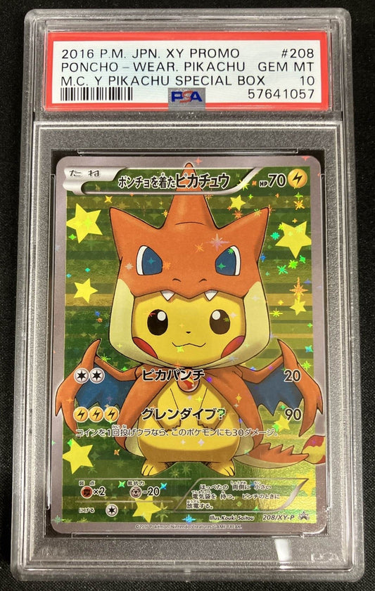 【PSA10】 Poncho Wearing Pikachu (Mega Charizard Y) (208/XY-P)