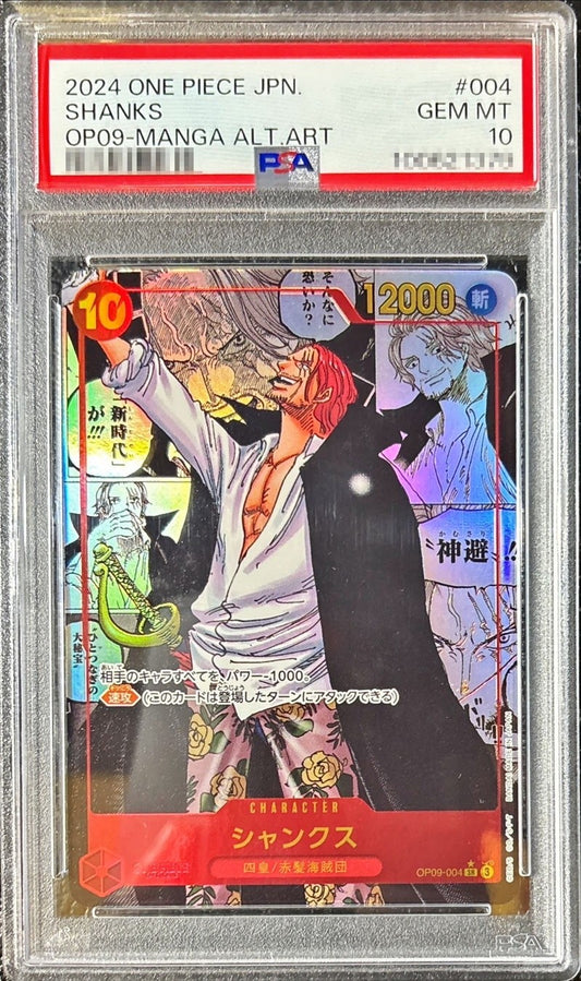 【PSA10】 Shanks SR Manga ALTERNATE ART (OP09-004)