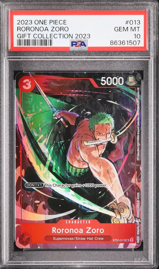 【PSA10】 RORONOA ZORO (ST01-013) Bandai One Piece Gift Collection English