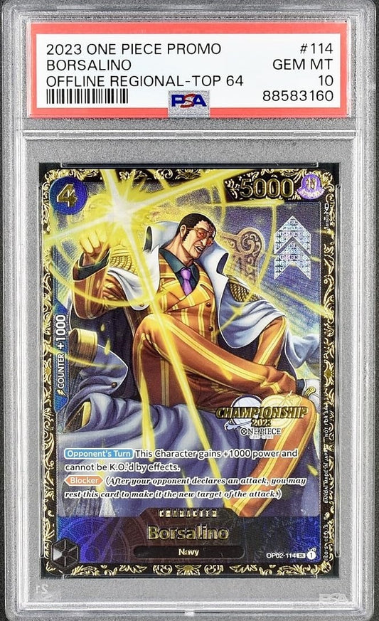 【PSA10】 Borsalino SR (OP02-114) Offline Regional Top 64 English